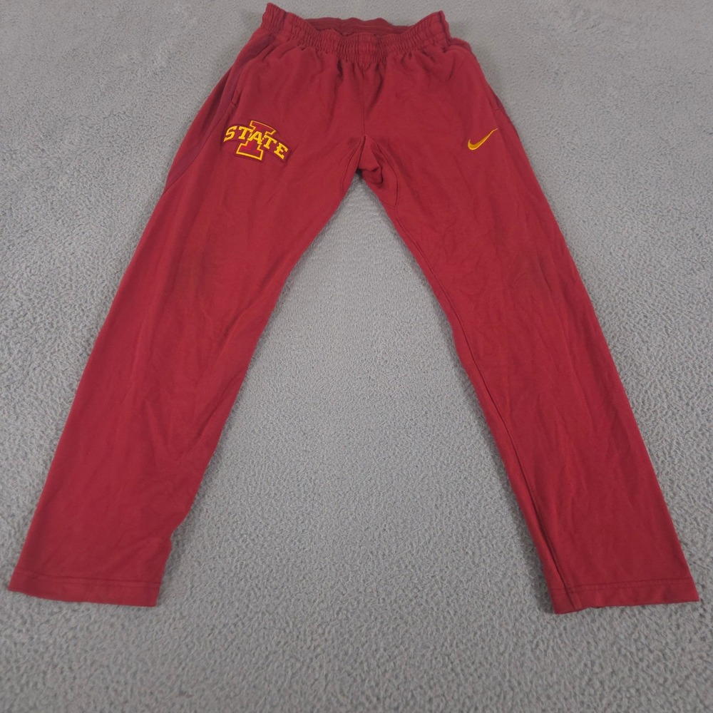 Nike Pants Mens L Red Iowa State Cyclones Dri-FIT Straight Leg Training Joggers